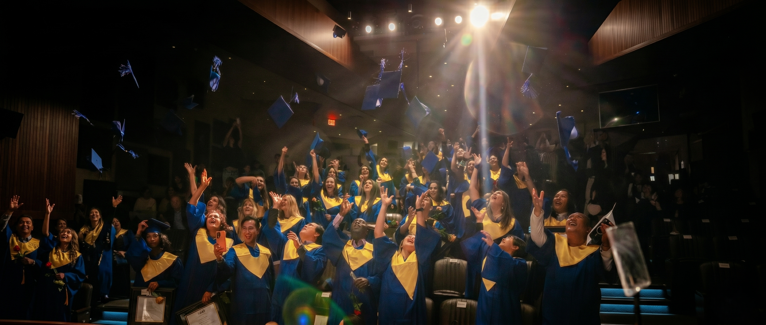 MCG graduates throwing caps at convocation